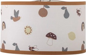 Fehér-barna gyerek lámpabúra textil búrával ø 34 cm Agnes – Bloomingville Mini