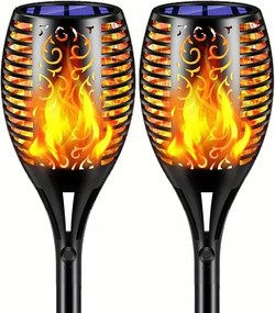 Napelemes lámpa Nagy Led fáklya 2 db