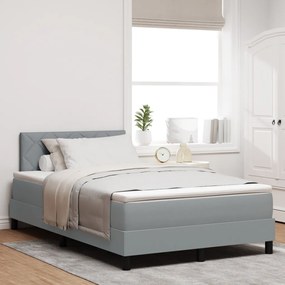 Box Spring Ágy Matraccal & LED Világosszürke 120x190 cm Szövet