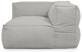 Világosszürke buklé babzsákfotel Mass Corner 125 Right – SLOWDOWN