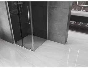 Mexen Velar L, zuhanykabin tolóajtóval 120 x 120 cm, 8mm szürke üveg, króm, 871-120-120-43-01