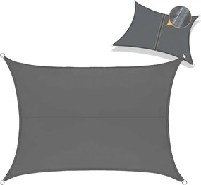 Napvitorla Vízálló Kerti 3x4m Szürke Téglalap Napellenző