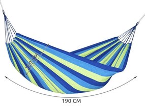 Kék-zöld HAMMOCK függőágy 2 személyes 200x150 cm