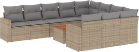 vidaXL 11részes vegyes bézs polyrattan kerti ülőgarnitúra párnákkal