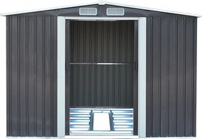 Pléh kerti szerszámos ház, szürke/fehér, 2,6x3,1m, HAMAL TYP 3