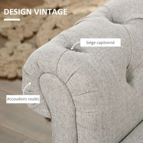 HOMCOM Tároló Pad, Ágy Vége, Vászon Hatású Tároló Láda Fával, 146,5 x 49 x 72 cm, Szürke | Aosom