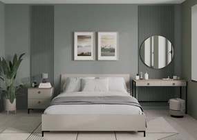 Franciaágy, 160x200, szürkésbarna Taupe, DOMCA