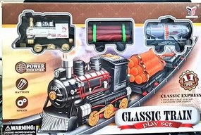 Vintage Classic Train Play Set akkumulátorral működtetve, sínnel