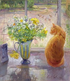 Easton, Timothy - Reprodukció Striped Jug with Spring Flowers, 1992, (35 x 40 cm)