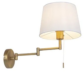 Bronz fali lámpa fehér búrával és állítható karral - Ladas Deluxe