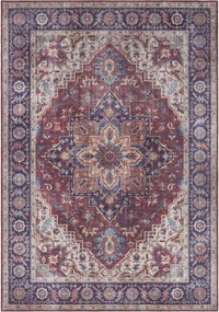 Keleti szőnyeg nappaliba 200x290cm, piros-sötétkék lapos szövésű