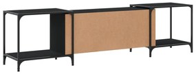 fekete szerelt fa TV-szekrény 203 x 37 x 50 cm