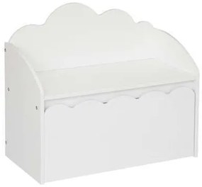 Felhő alakú pad tárolóval, fehér - PETIT NUAGE