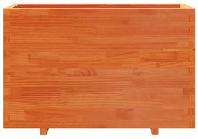 viaszbarna tömör fenyőfa kerti virágláda 110x40x72,5 cm