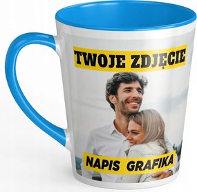 Latte Bögre Kék Fényképes Nyomtatott Felirattal logó ajándék Kreator