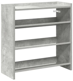 betonszürke szerelt fa cipőtartó 60x25x62 cm