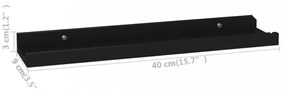 4 db fekete fali polc 40 x 9 x 3 cm