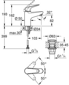 GROHE 24318001 - SWIFT mosdócsaptelep, 162 mm, fényes króm