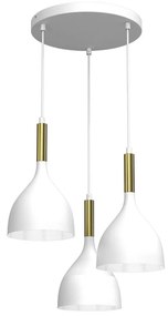 Csillár zsinóron NOAK 3xE27/15W/230V fehér/arany