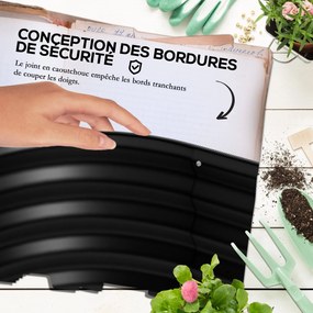 Outsunny Moduláris Magaságyás Zöldségpalántázó Acél Kertészláda Zöldségekhez, Növényekhez, Virágokhoz, 150 x 62 x 30 cm, Fekete | Aosom