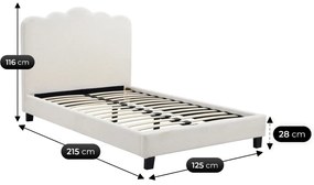 Krém Bouclé Kárpitozott Ágy 120x200 CRATER