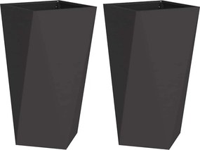 vidaXL Növénytartó 2 pcs Fekete 40 x 40 x 75 cm Acél