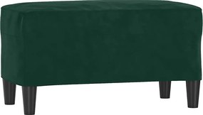 vidaXL sötétzöld bársony pad 70x35x41 cm