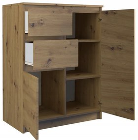 Shannan 2D2S fiókos szekrény, 70x97x40 cm, tölgy