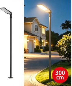 Brilagi-LED kültéri lámpa oszloppal és 3 m kábellel URBANLIGHT LED/100W/230V fekete IP65
