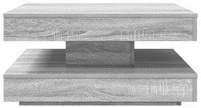 Szürke sonoma dohányzóasztal 360 fokban forgatható 70x70x34,5cm