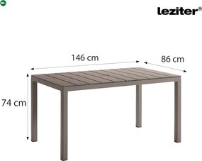 Tulsa műanyag kerti asztal