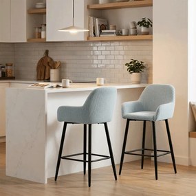 Barová židle, modrá, látka,AUB-V4009 BLUE6