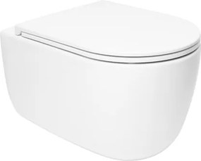 WC soft close ülőkével felakasztható SAT Ergo fehér fényes felülettel hátsó kifolyással SATPSWC Plus Size