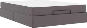 vidaXL Ágykeret matraccal matracmal 2 pcs Szürke PVC