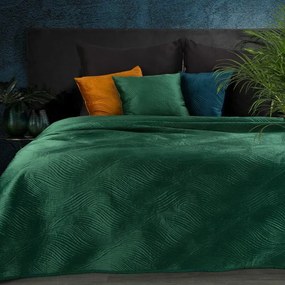 Ria5 bársony ágytakaró Sötétzöld 170x210 cm