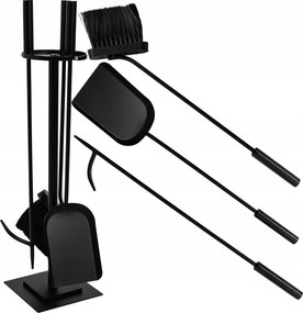 Akcesoria Készlet Kandalló Szerszámok Kályha Kandalló Eszköz Fekete 4IN1