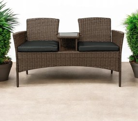 Kerti rattan garnitúra NM-03 - világosbarna + szürke párnák