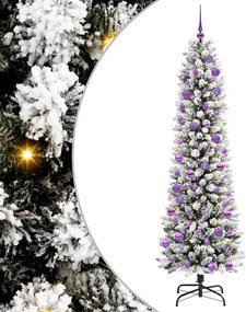vidaXL Mű karácsonyfa 300 LED-del Fehér 240 cm PVC és Fém és Műanyag