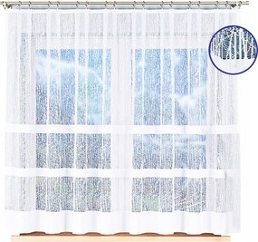 Rövid Jacquard Függöny 250x160 Csíkos Szoba Konyha Klasszikus Béka Fehér