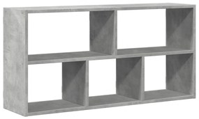 betonszürke szerelt fa fali polc 100 x 25 x 50 cm