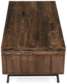 Tömör fenyőfa dohányzóasztal, 120 x 60 x 48 cm