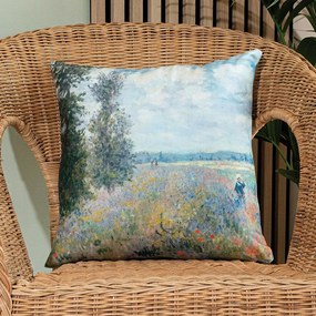 Dekoratív párnahuzat Rét Nyárfákkal 40x40 bársony többszínű