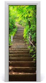 Ajtóposzter öntapadós Lépcsők az erdő 85x205 cm
