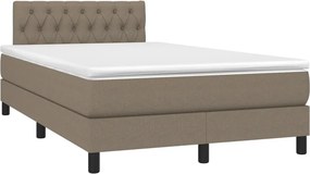 vidaXL tópszínű szövet rugós ágy matraccal 120 x 190 cm