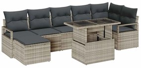 vidaXL Kerti Kanapé Szett párnával 8 pcs Világosszürke