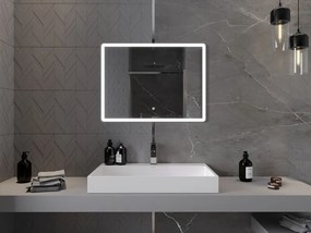 Mexen Navia LED-es, megvilágított fürdőszobai tükör 80 x 60 cm, 6000K, páramentes - 9803-080-060-611-00