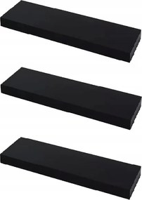 3 db Polc 30x15cm Fehér Fekete Tölgy Függő Fal Nappali Konyha Bútor