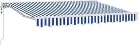vidaXL Behúzható napellenző Kék és Fehér 250 x 200 cm