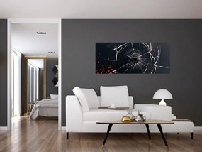 Absztrakt kép - törött üveg (120x50 cm)