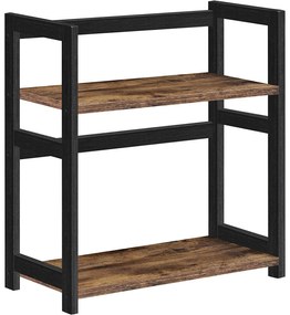 Fűszertartó asztali polc 2 szintes bambusz kerettel, 42 x 43 x 18 cm, arna-fekete